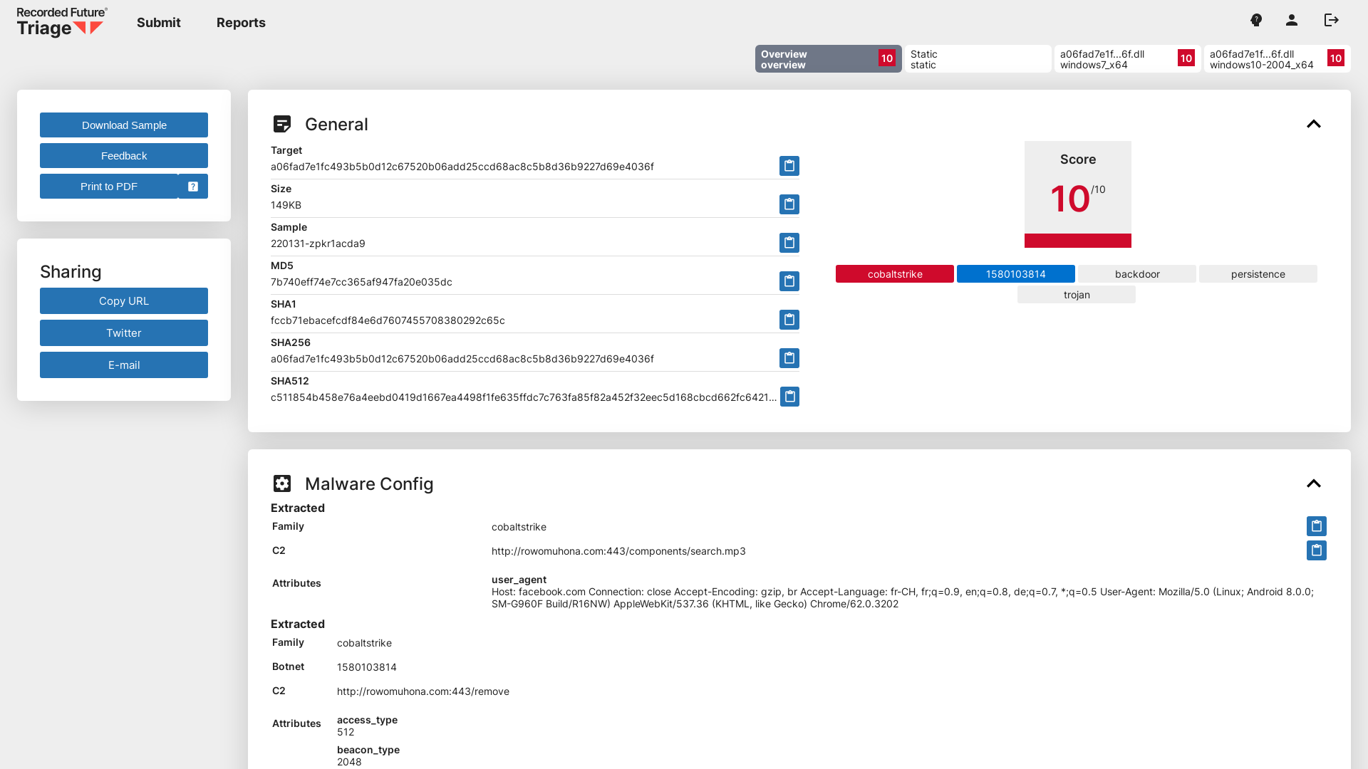 Triage | Malware sandboxing report by Hatching Triage