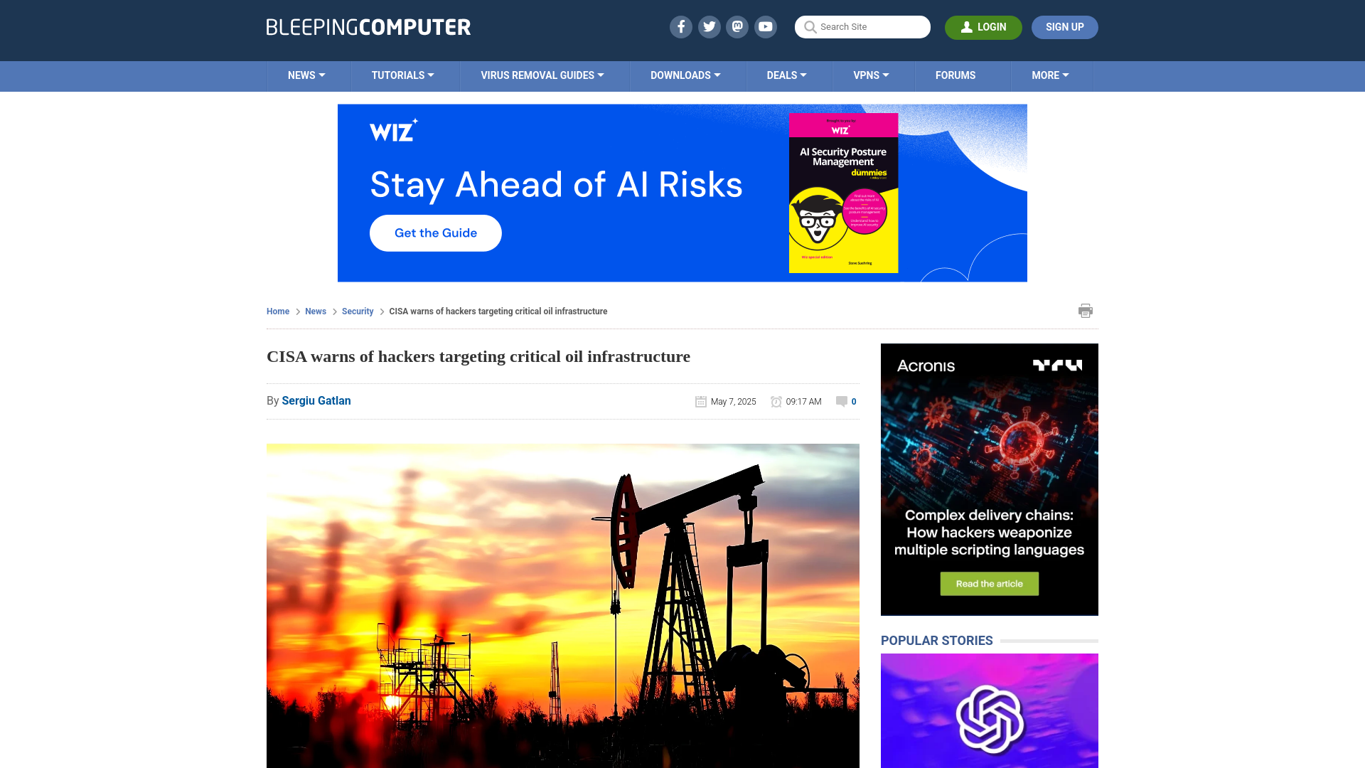 CISA warns of hackers targeting critical oil infrastructure