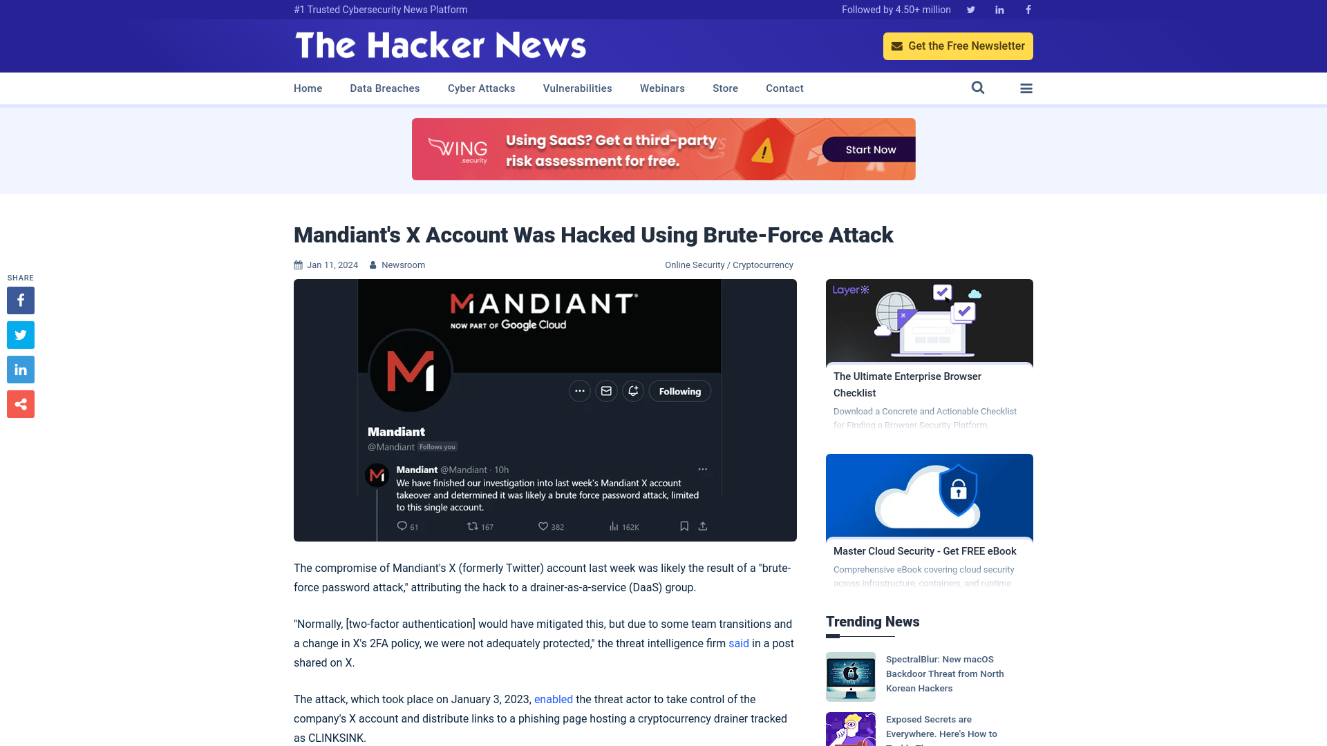 Mandiant's X Account Was Hacked Using Brute-Force Attack