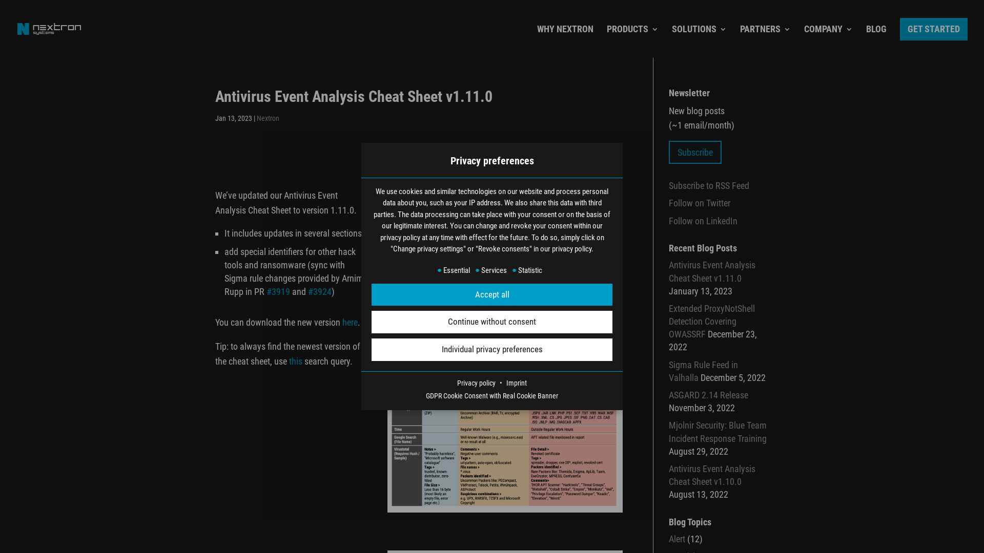 Antivirus Event Analysis Cheat Sheet v1.11.0 - Nextron Systems