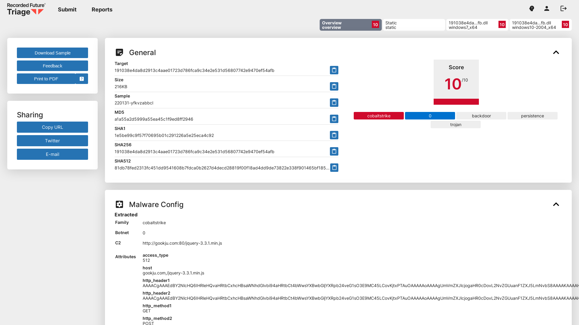 Triage | Malware sandboxing report by Hatching Triage