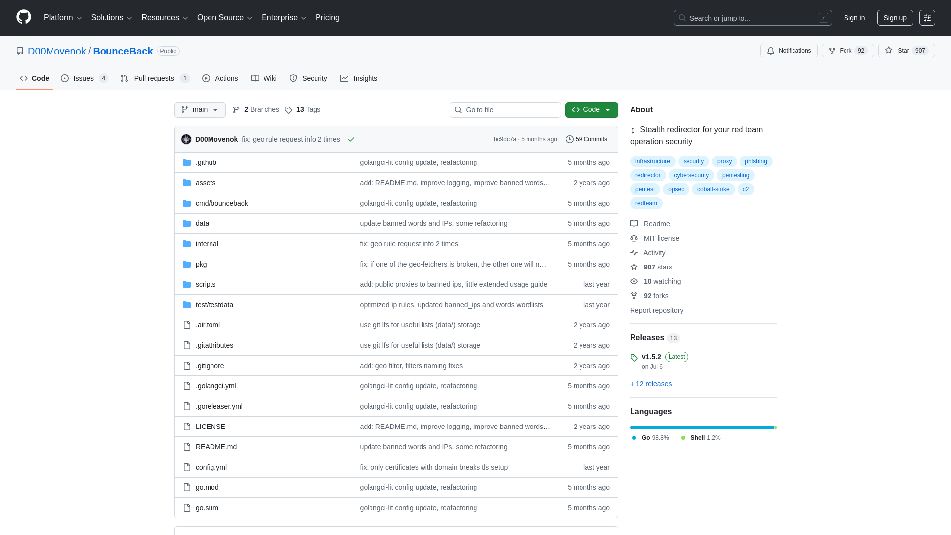 GitHub - D00Movenok/BounceBack: ↕️🤫 Stealth redirector for your red team operation security