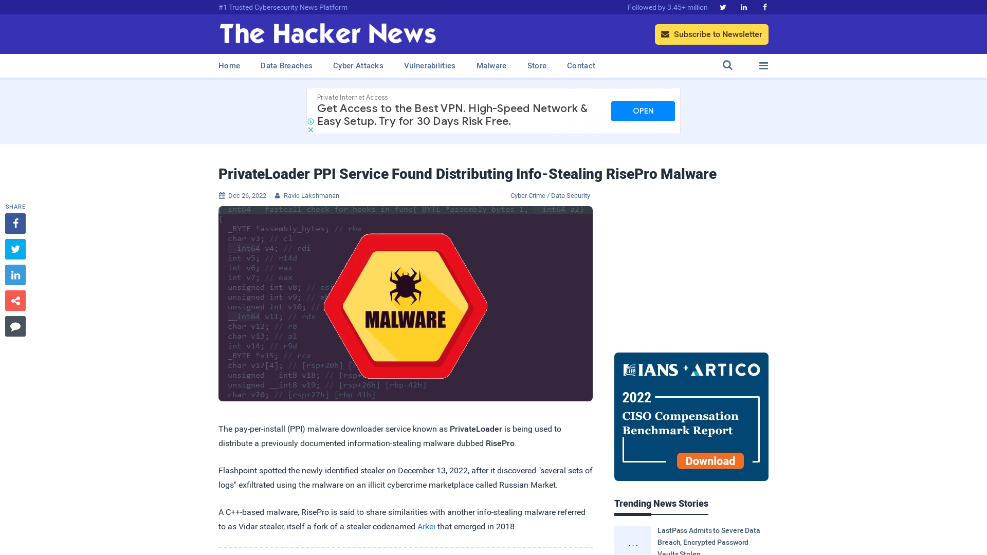 PrivateLoader PPI Service Found Distributing Info-Stealing RisePro Malware