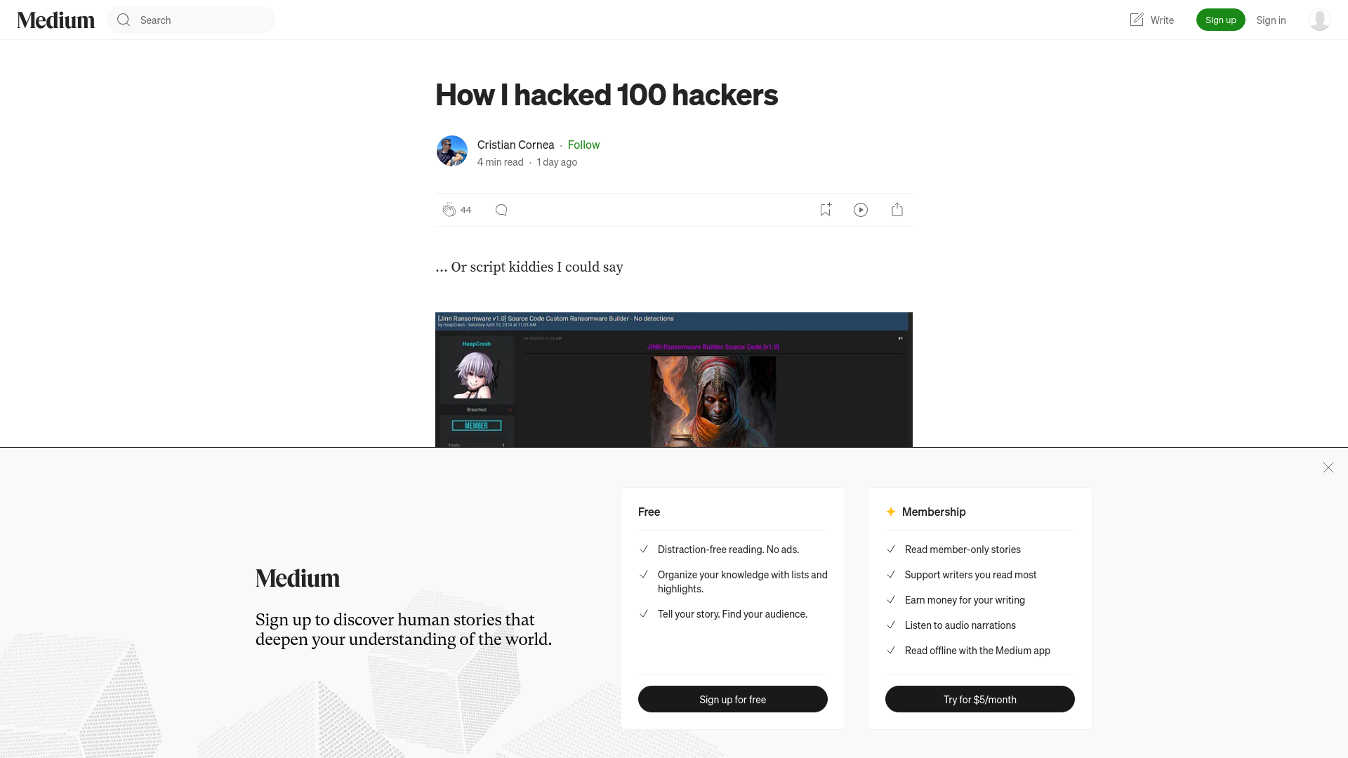 How I hacked 100 hackers. … Or script kiddies I could say | by Cristian Cornea | Nov, 2024 | Medium