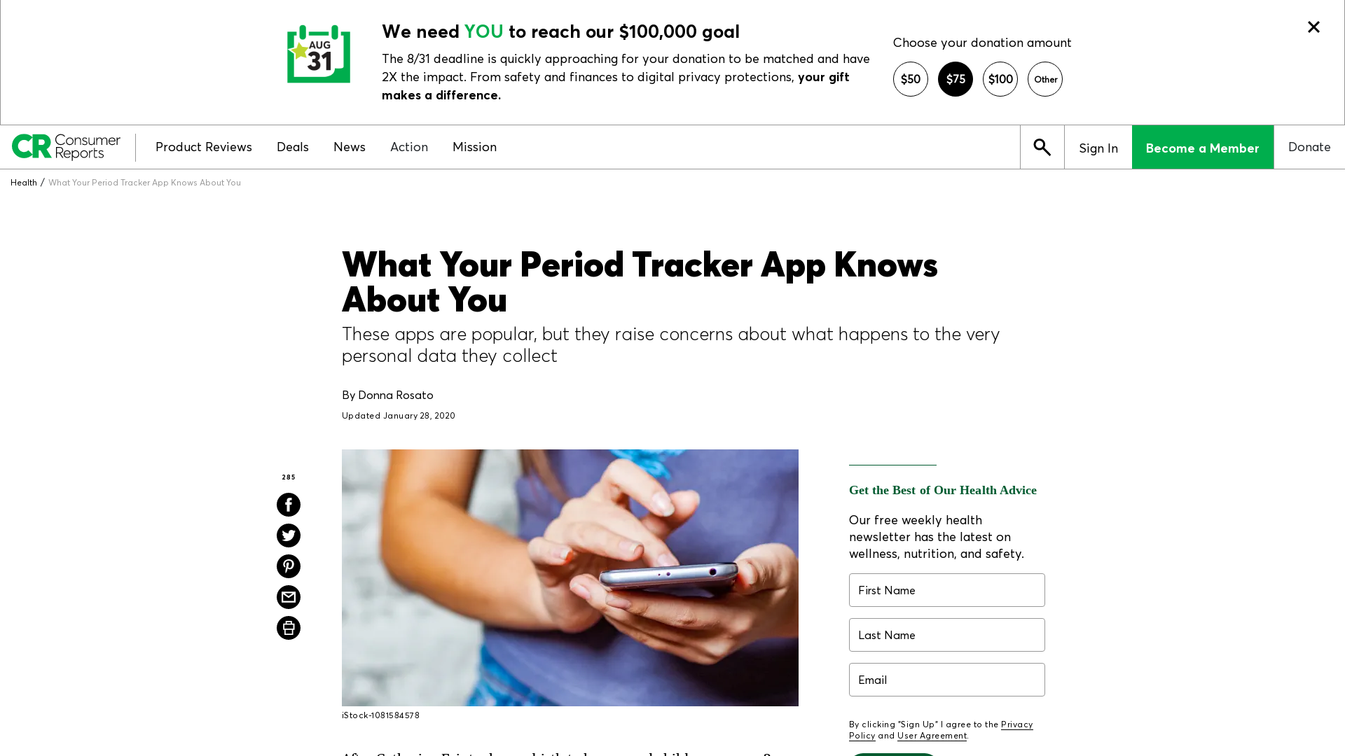 What Your Period Tracker App Knows About You - Consumer Reports