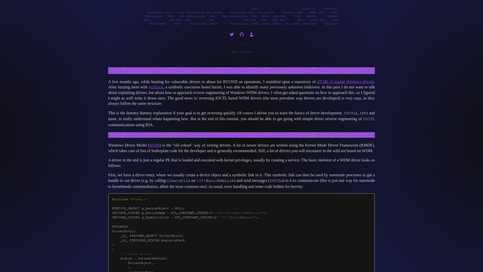 Driver Reversing 101