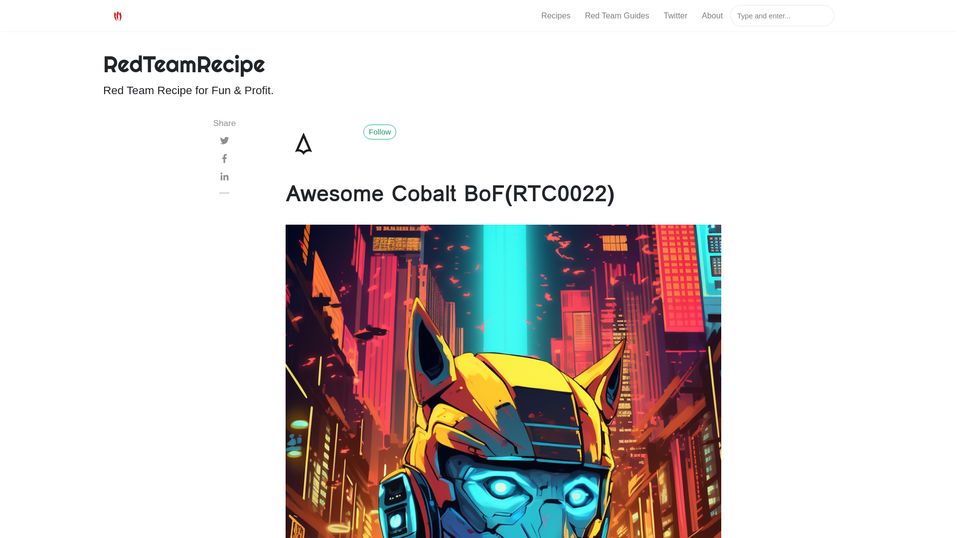 Awesome Cobalt BoF(RTC0022) | RedTeamRecipe