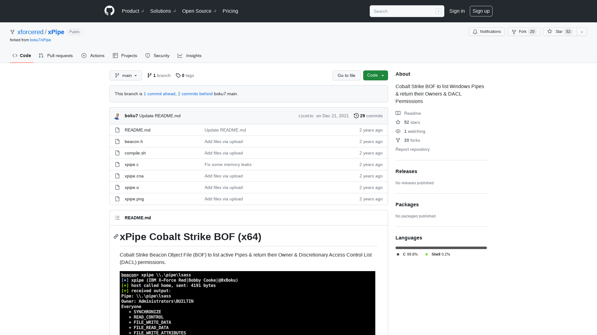 GitHub - xforcered/xPipe: Cobalt Strike BOF to list Windows Pipes & return their Owners & DACL Permissions