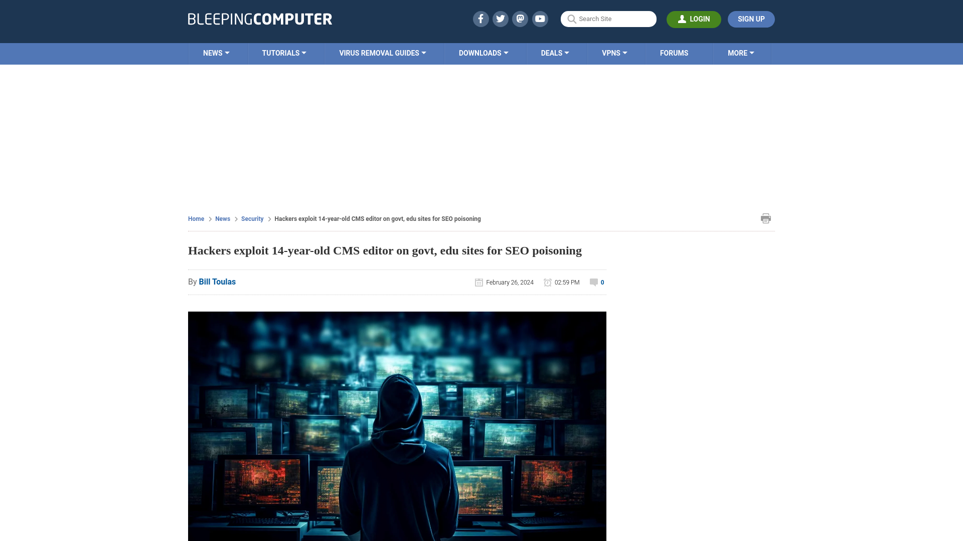 Hackers exploit 14-year-old CMS editor on govt, edu sites for SEO poisoning