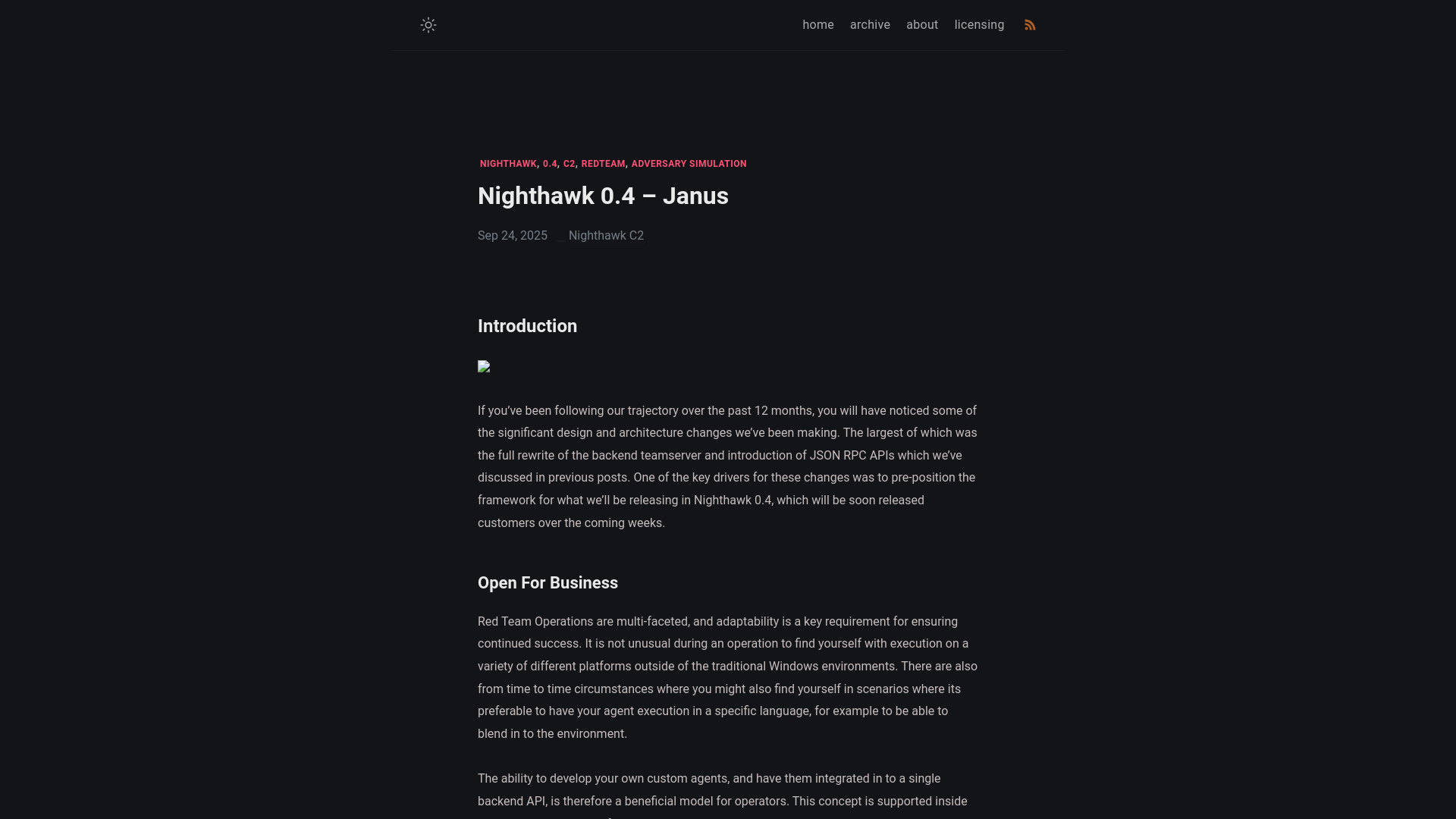 Nighthawk 0.4 – Janus - Nighthawk C2
