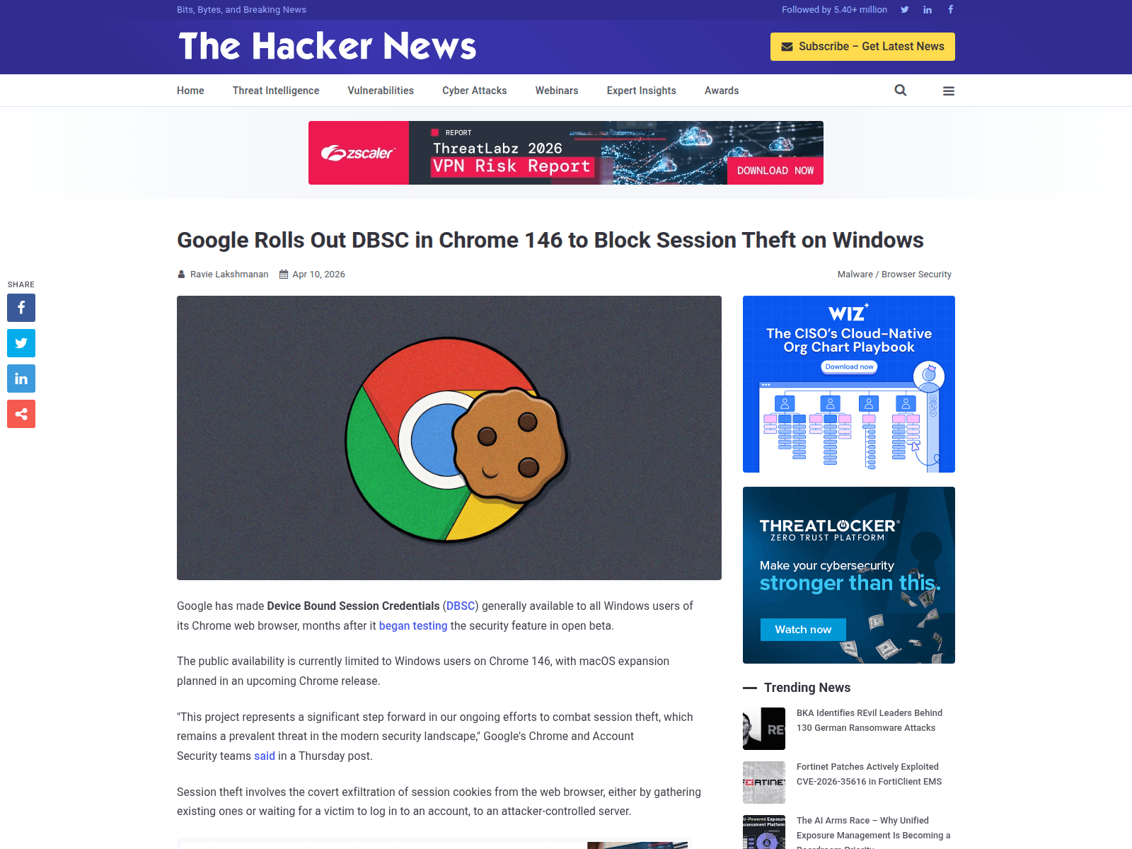 Google Rolls Out DBSC in Chrome 146 to Block Session Theft on Windows
