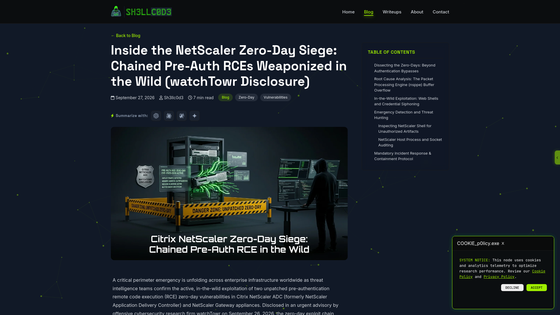 Inside the NetScaler Zero-Day Siege: Chained Pre | Shellcode