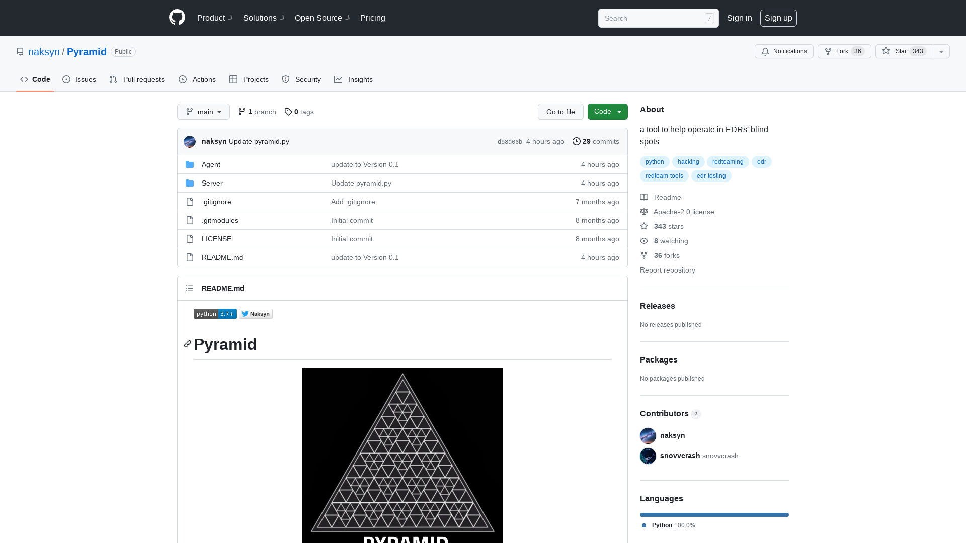 GitHub - naksyn/Pyramid: a tool to help operate in EDRs' blind spots