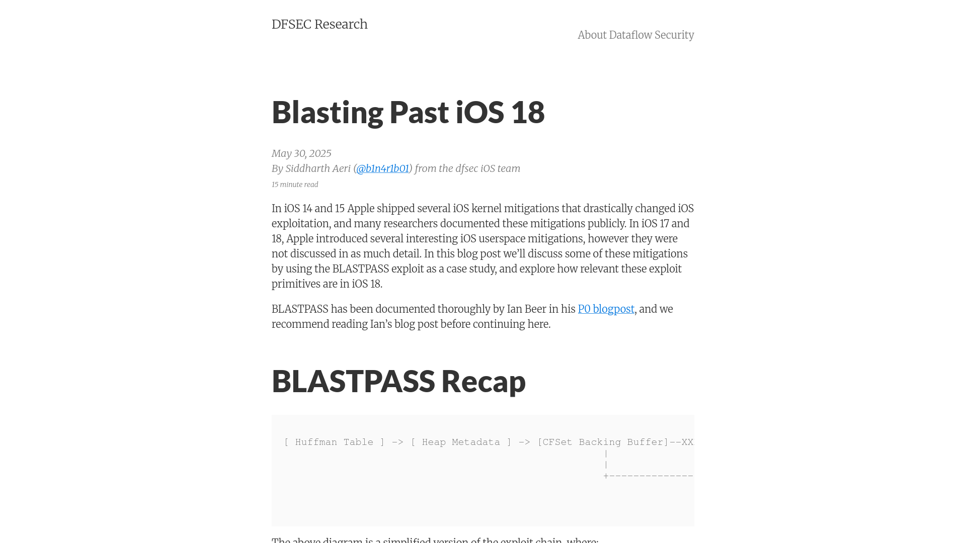 Blasting Past iOS 18 – DFSEC Research