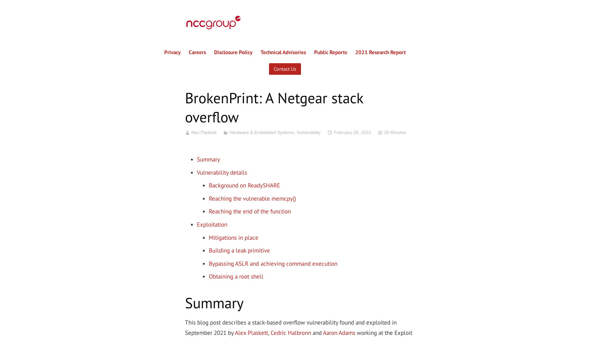 BrokenPrint: A Netgear stack overflow – NCC Group Research