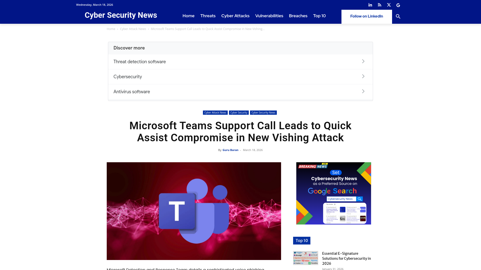 Microsoft Teams Support Call Leads to Quick Assist Compromise in New Vishing Attack