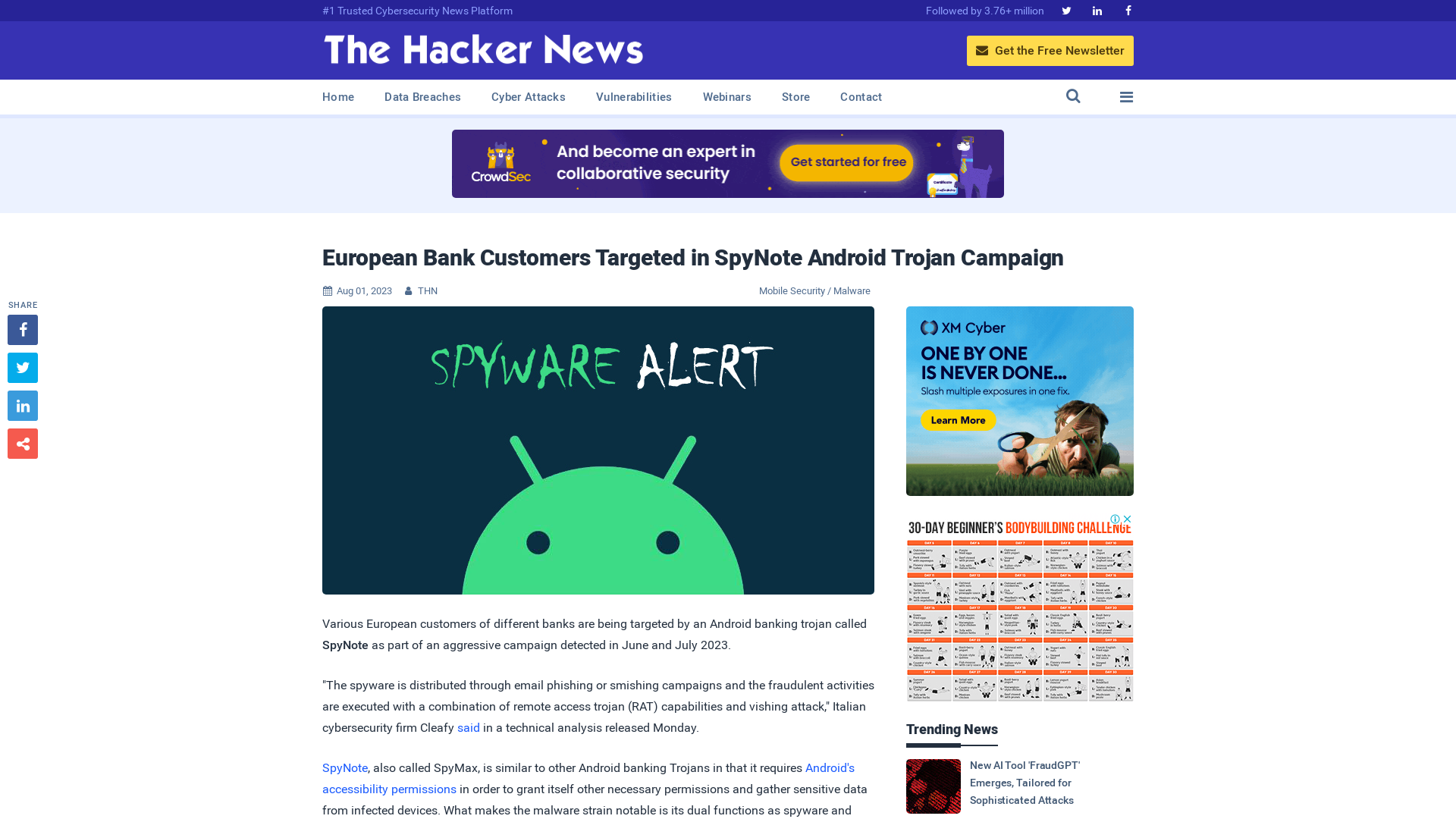 European Bank Customers Targeted in SpyNote Android Trojan Campaign