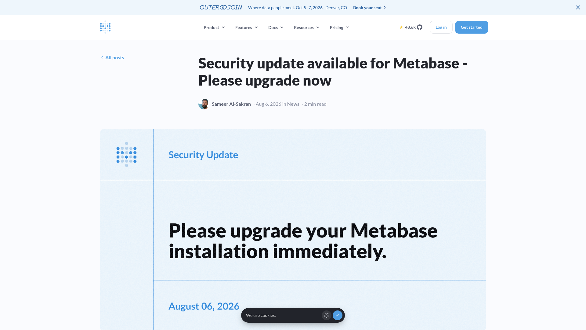 Security update available for Metabase - Please upgrade now