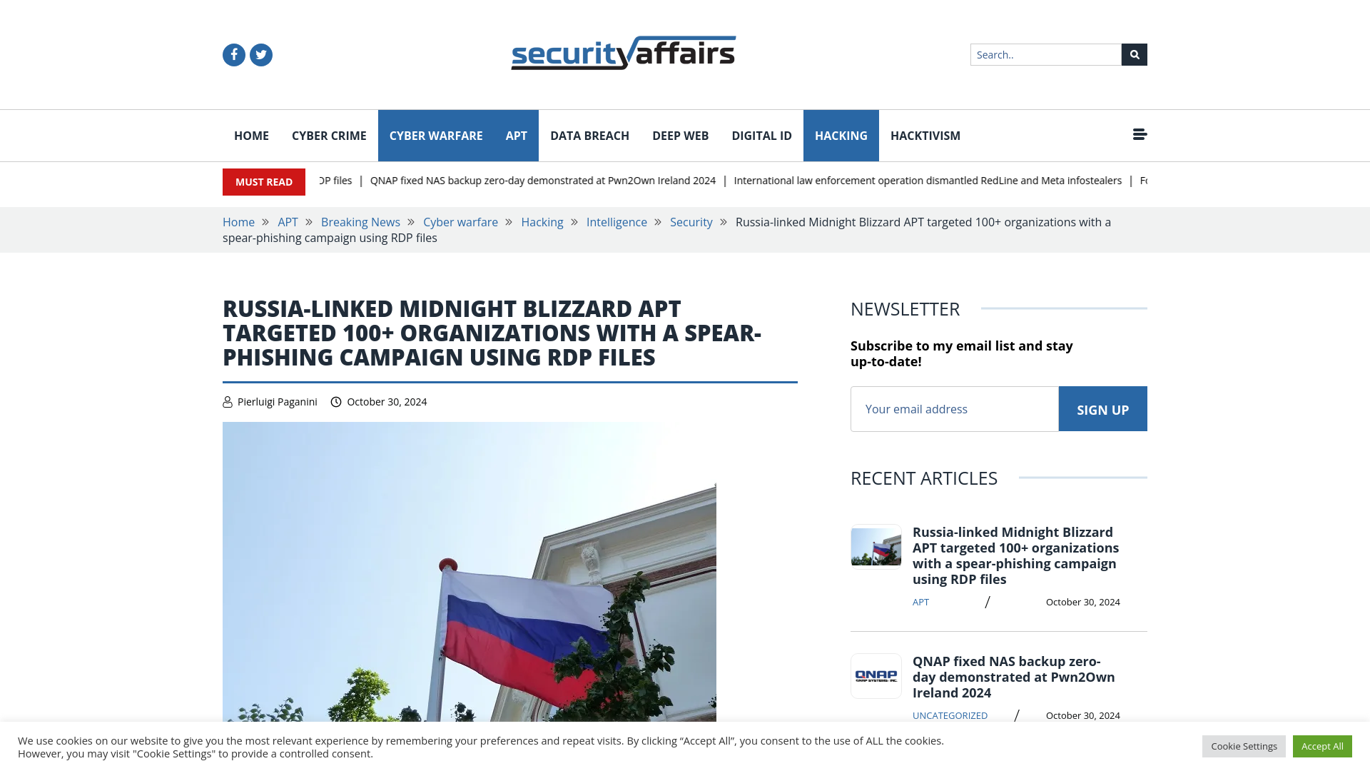 Russia-linked Midnight Blizzard APT targeted 100+ organizations with a spear-phishing campaign using RDP files