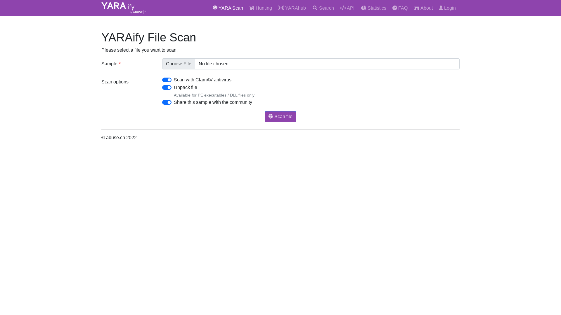 YARAify | YARA File Scan