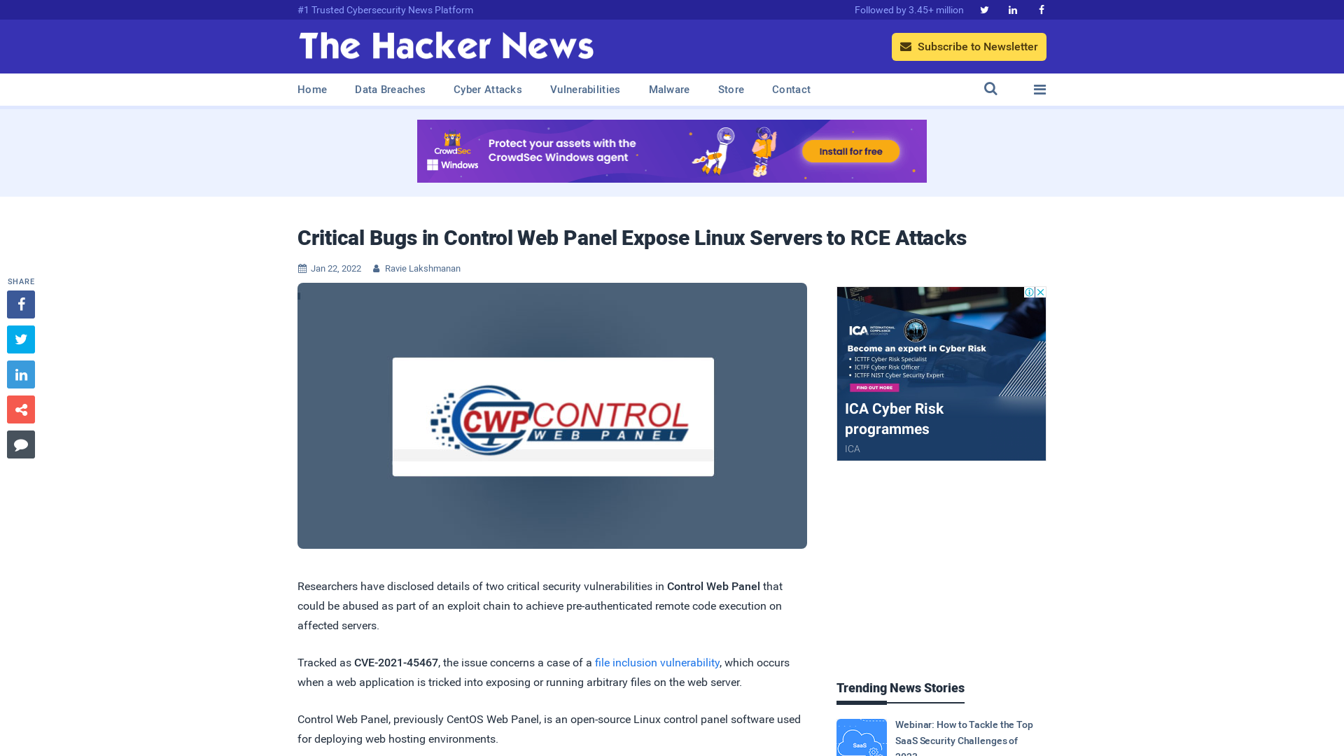 Critical Bugs in Control Web Panel Expose Linux Servers to RCE Attacks