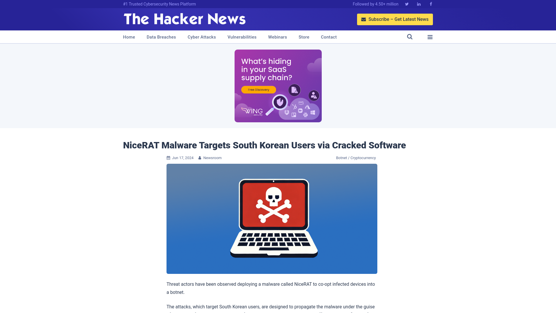 NiceRAT Malware Targets South Korean Users via Cracked Software