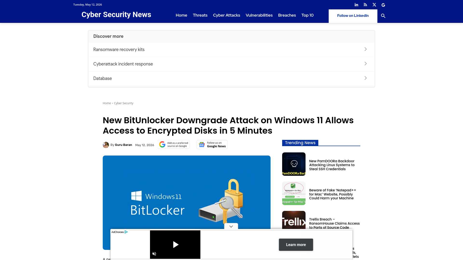 New BitUnlocker Downgrade Attack on Windows 11 Allows Access to Encrypted Disks in 5 Minutes