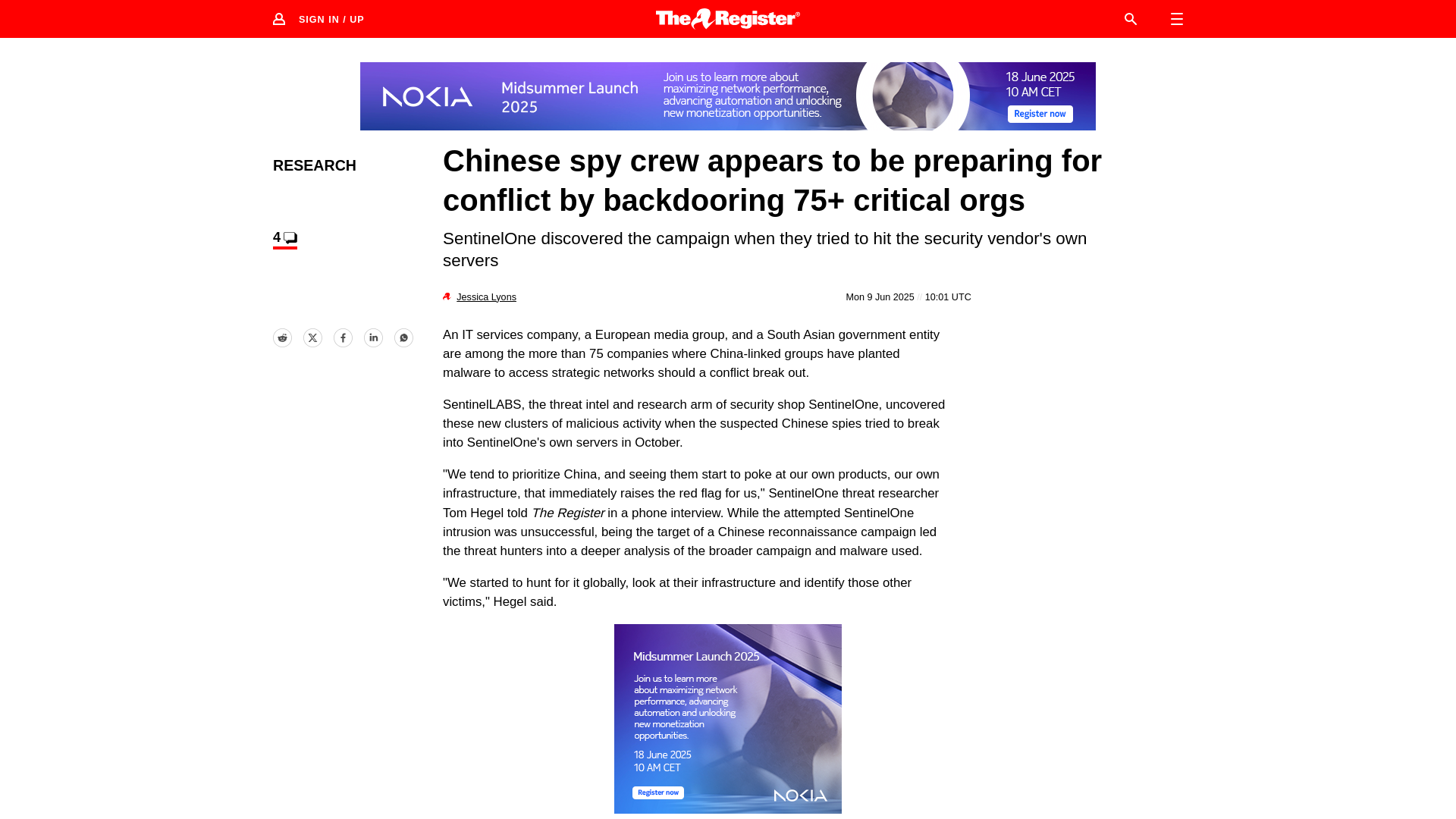 75+ global orgs hit by suspected Chinese spy crew • The Register
