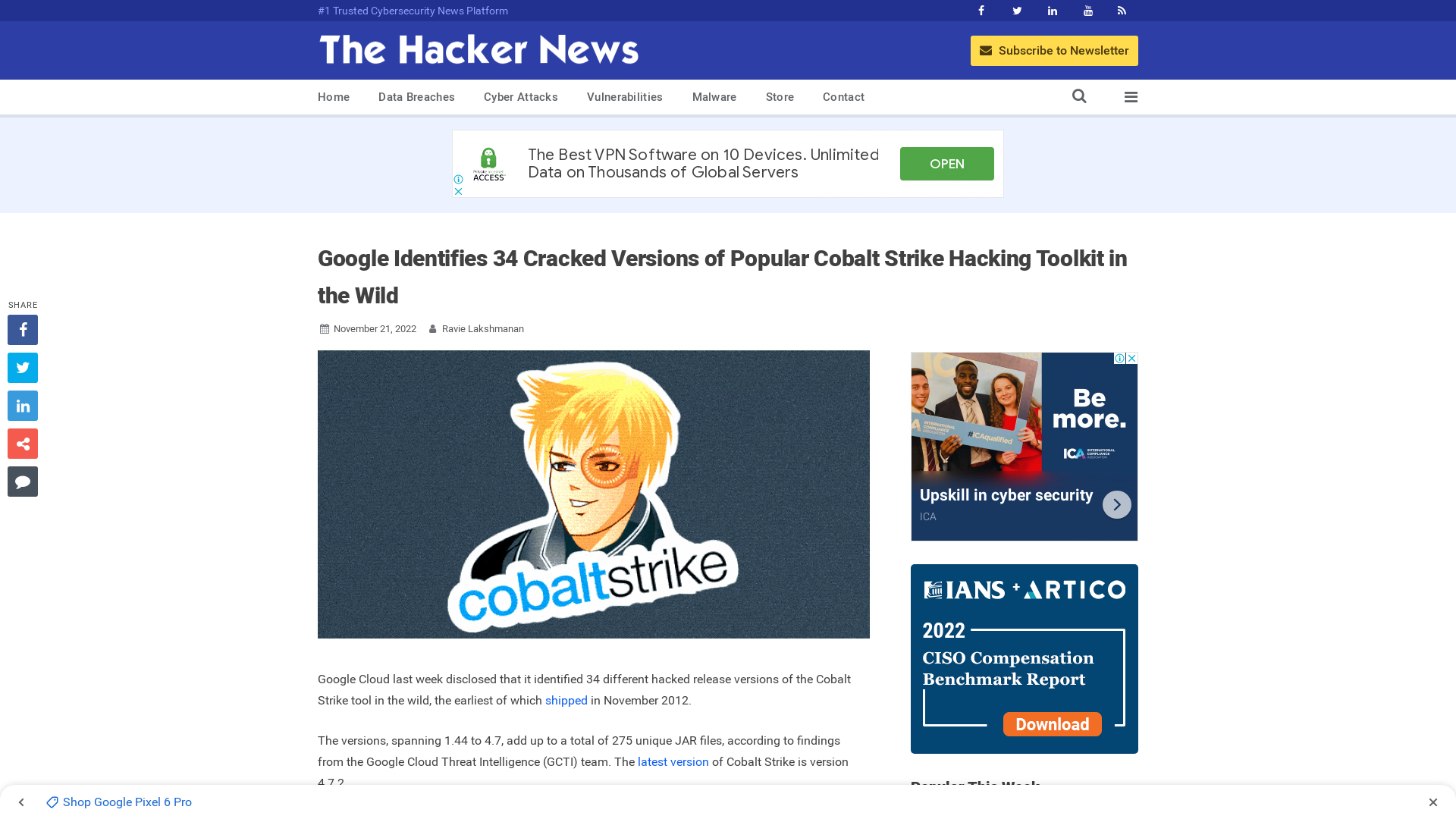Google Identifies 34 Cracked Versions of Popular Cobalt Strike Hacking Toolkit in the Wild