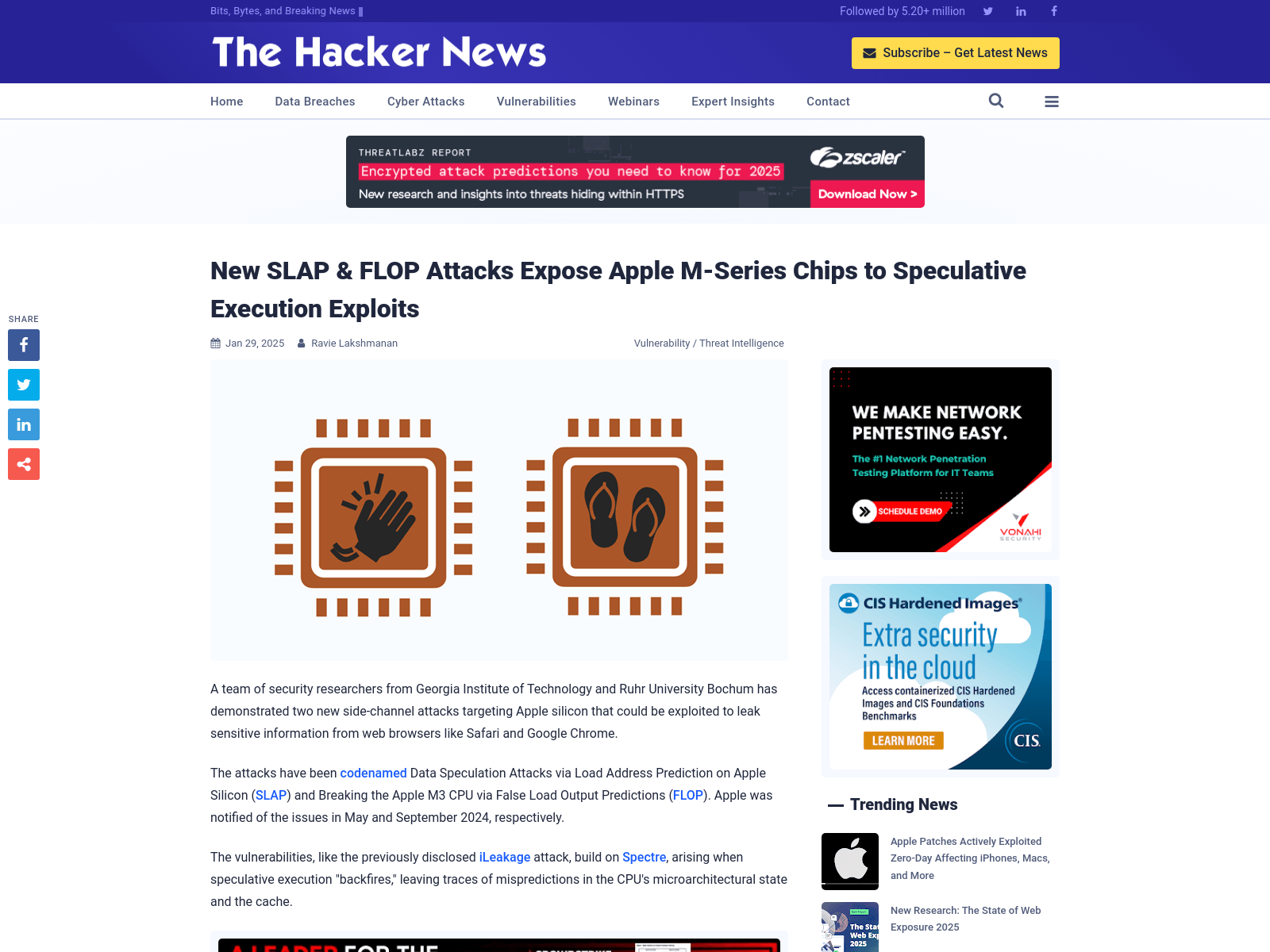 New SLAP & FLOP Attacks Expose Apple M-Series Chips to Speculative Execution Exploits