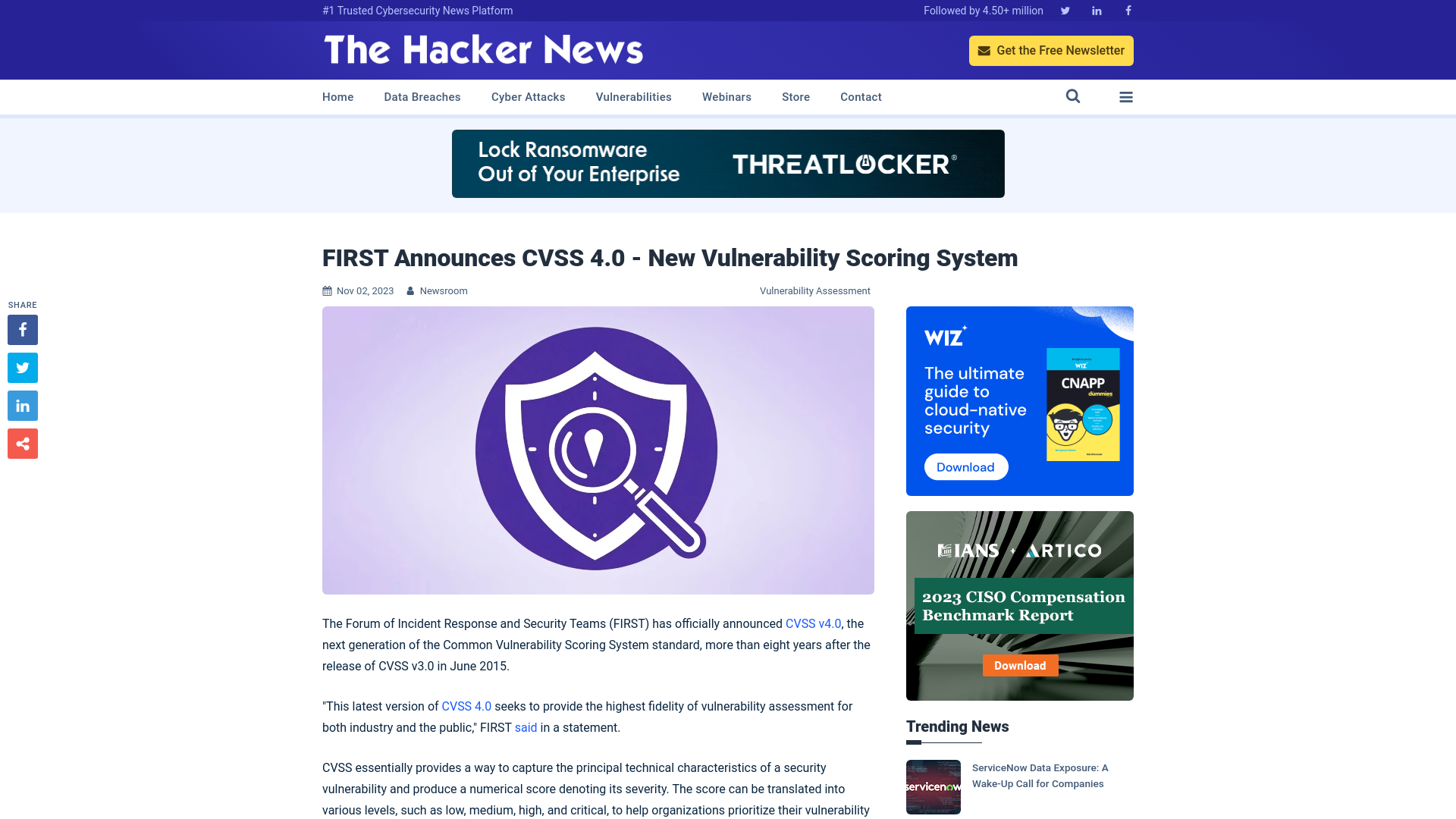 FIRST Announces CVSS 4.0 - New Vulnerability Scoring System