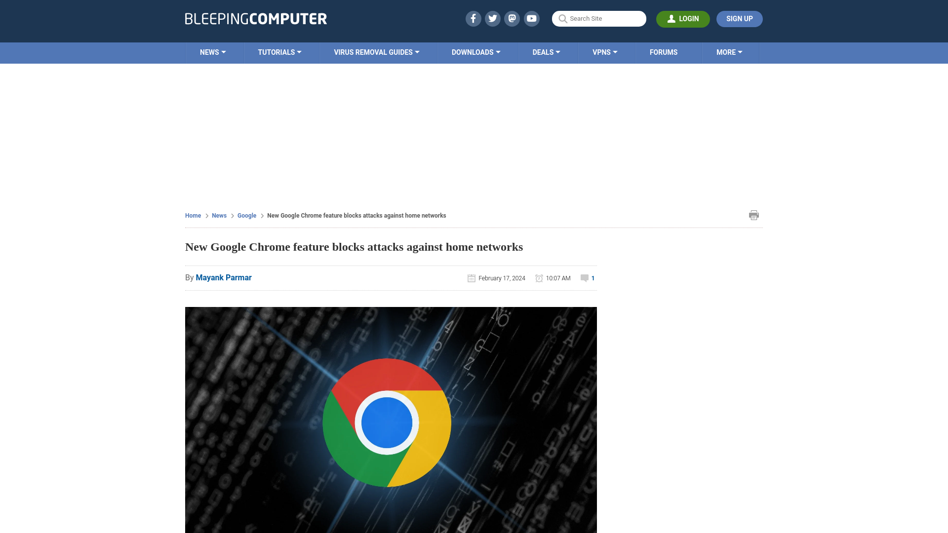 New Google Chrome feature blocks attacks against home networks