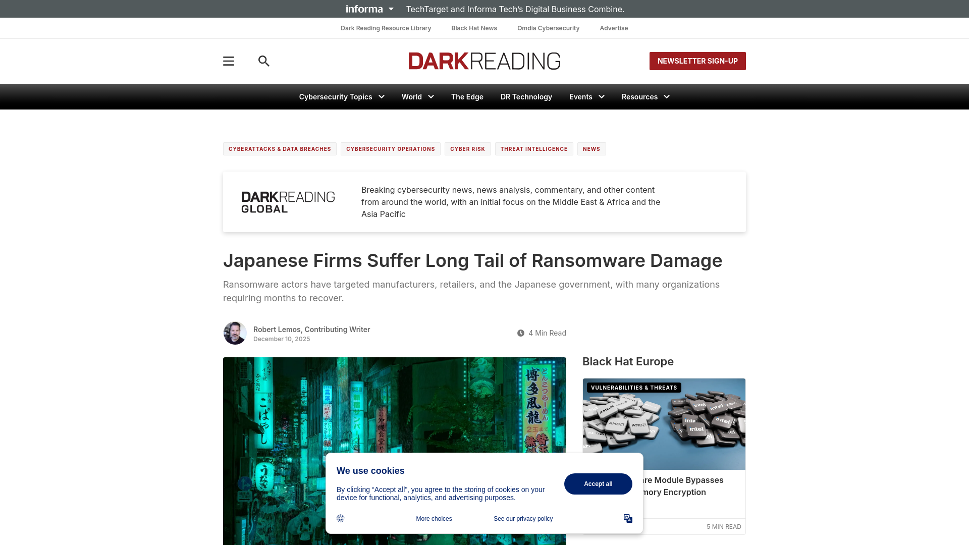 Japanese Firms Suffer Long Tail of Ransomware Damage