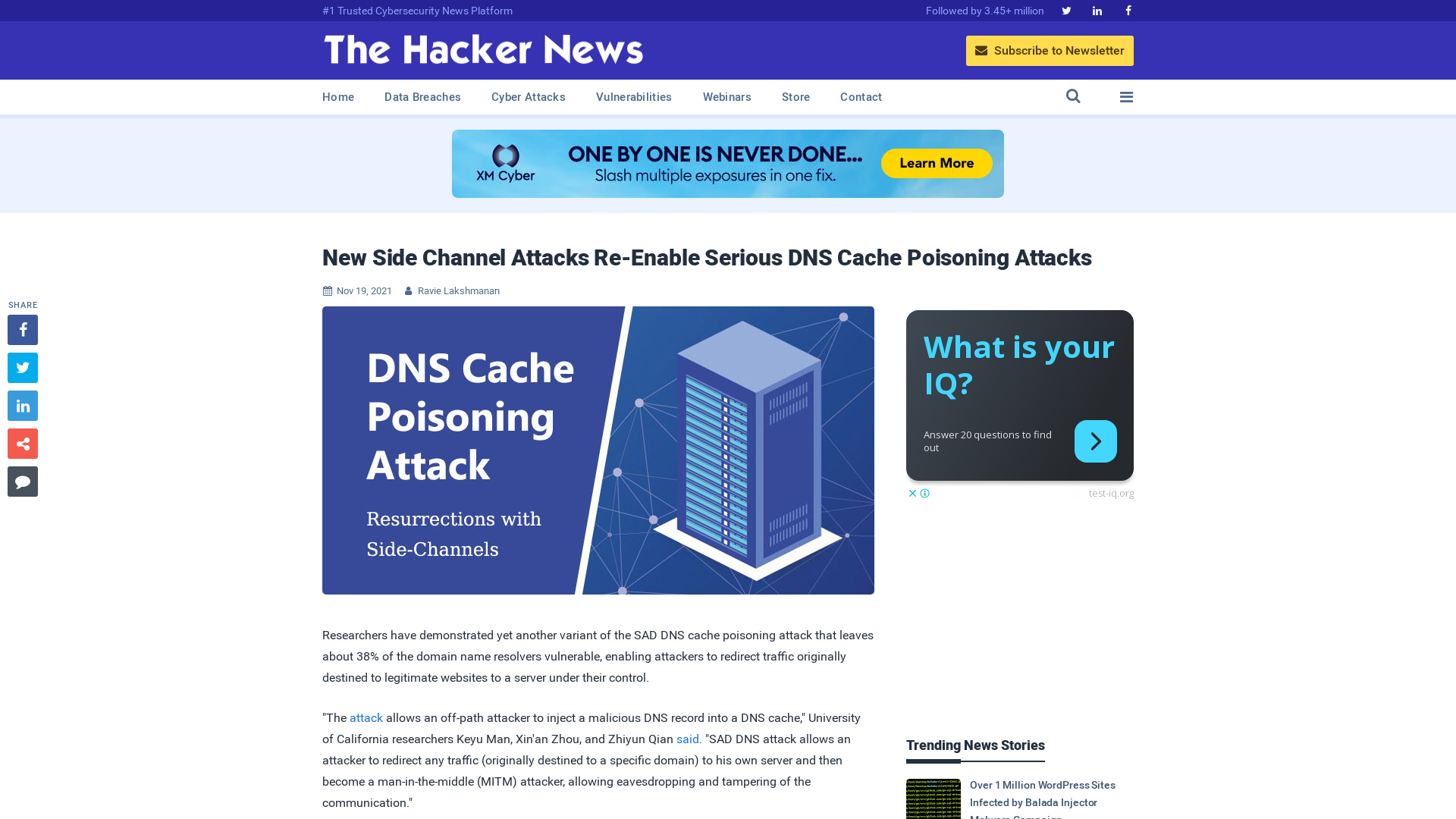 New Side Channel Attacks Re-Enable Serious DNS Cache Poisoning Attacks