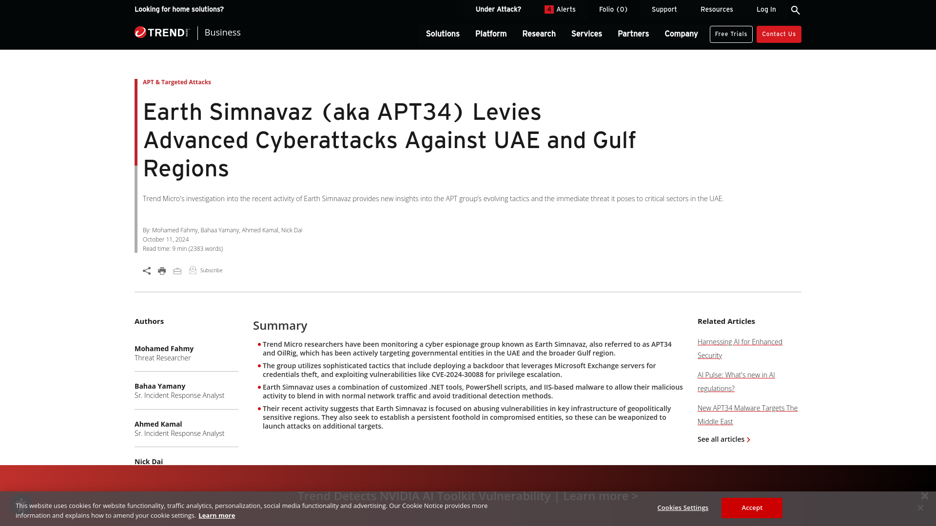 Earth Simnavaz Levies Advanced Cyberattacks Against UAE and Gulf Regions | Trend Micro (US)