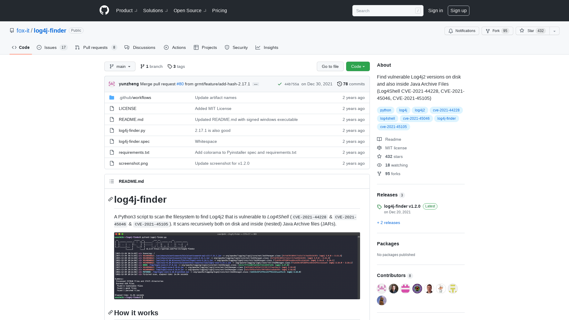GitHub - fox-it/log4j-finder: Find vulnerable Log4j2 versions on disk and also inside Java Archive Files (Log4Shell CVE-2021-44228, CVE-2021-45046, CVE-2021-45105)