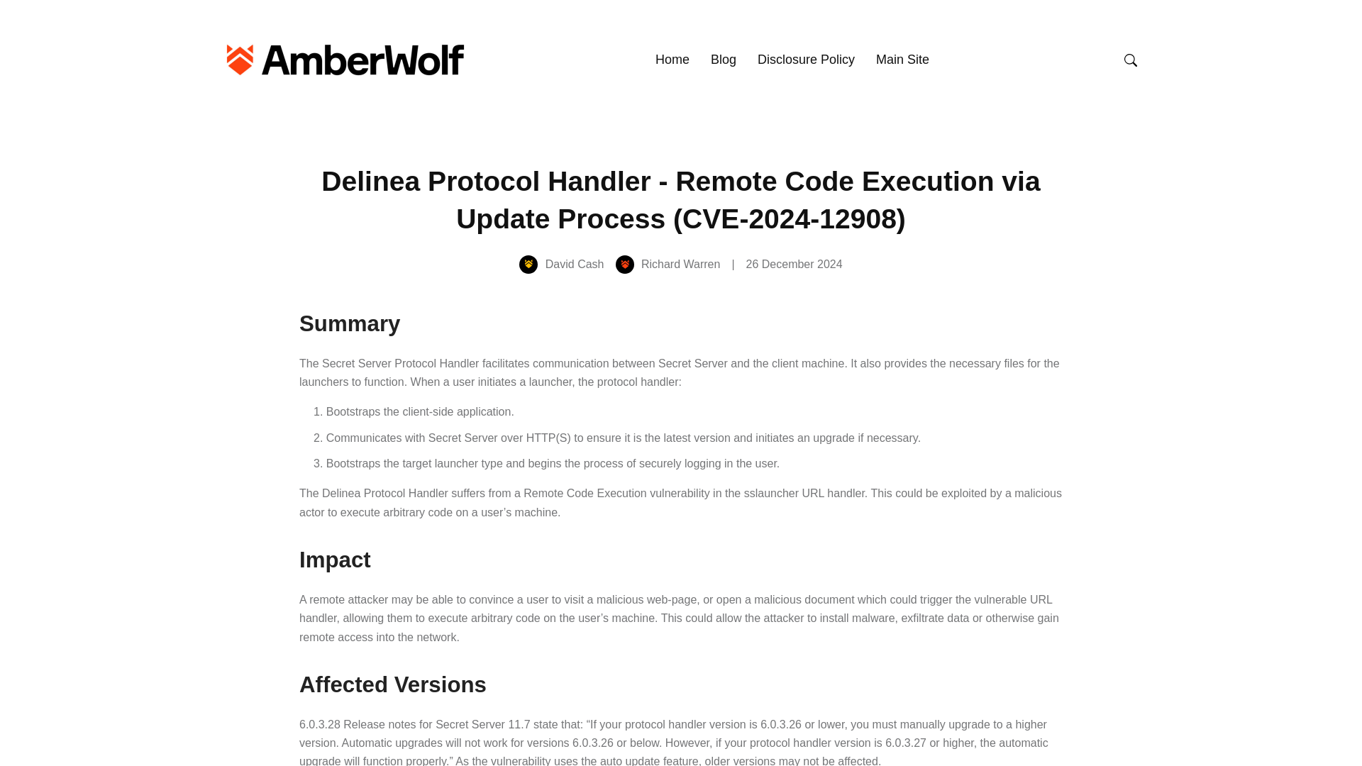 Delinea Protocol Handler - Remote Code Execution via Update Process (CVE-2024-12908)