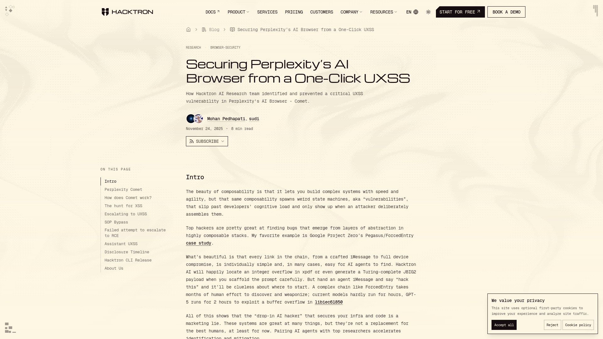 Securing Perplexity’s AI Browser from a One-Click UXSS | Hacktron AI