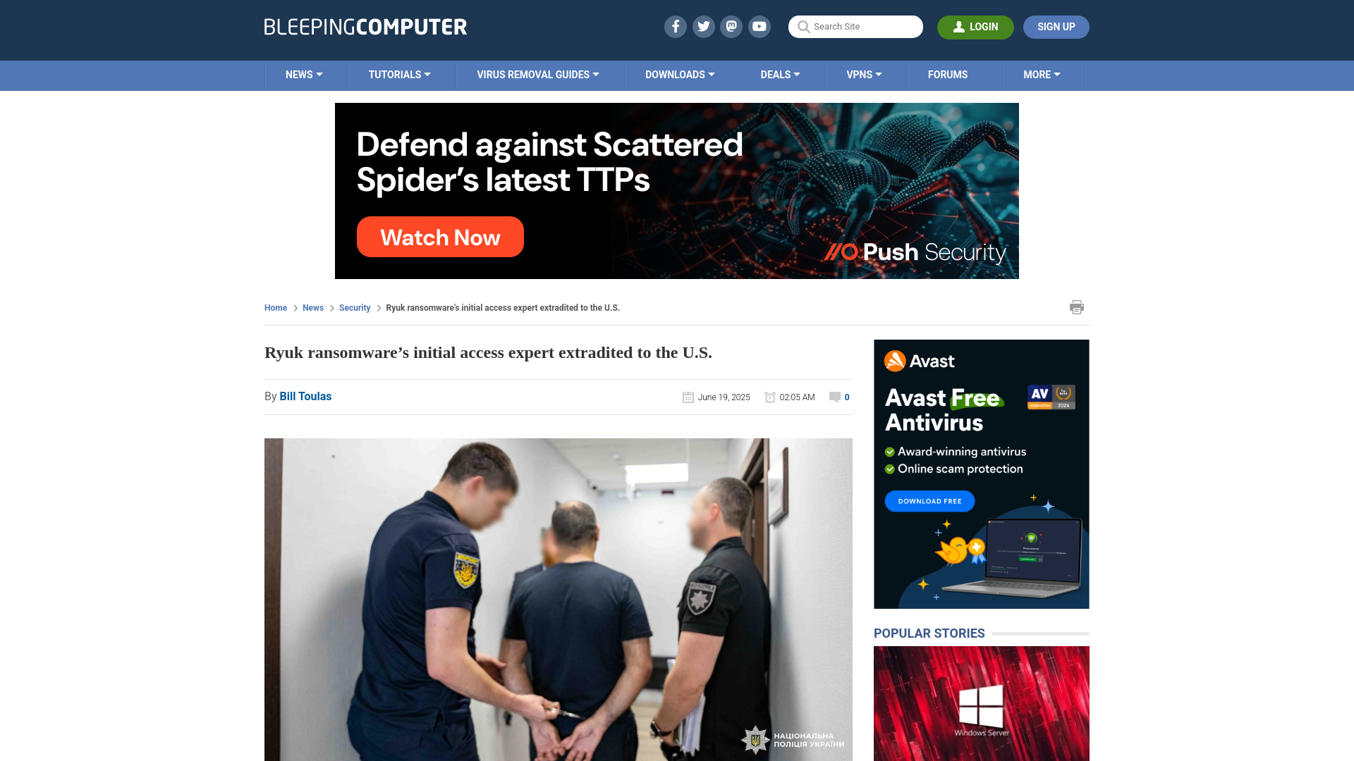 Ryuk ransomware’s initial access expert extradited to the U.S.