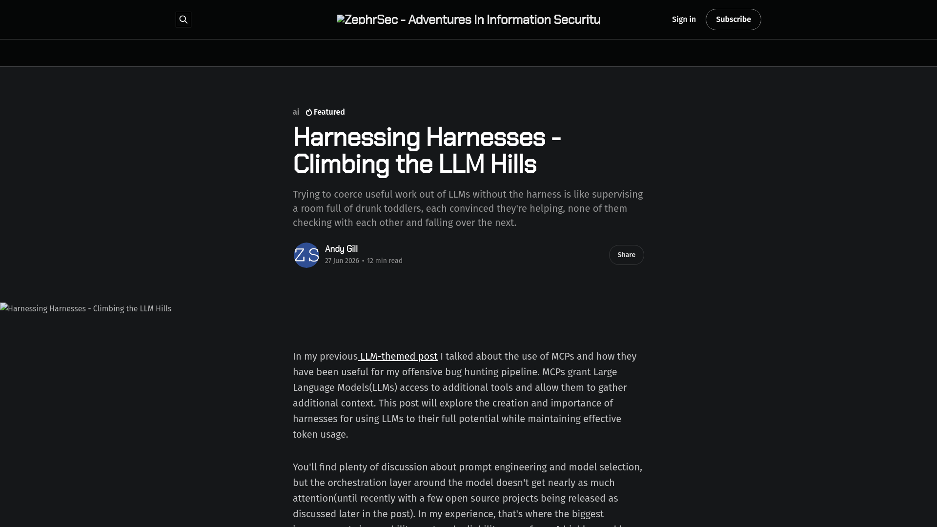 Harnessing Harnesses - Climbing the LLM Hills