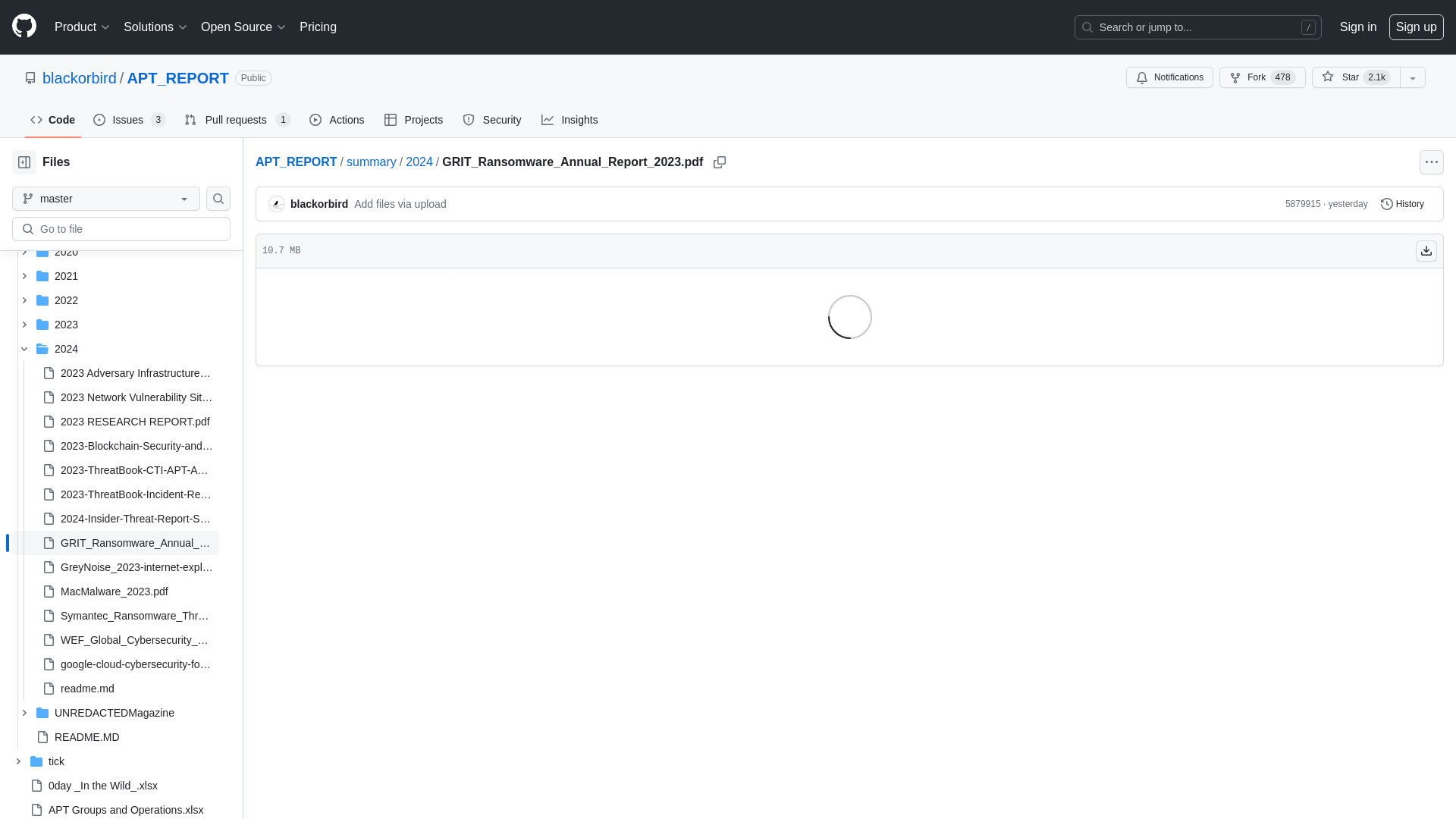 APT_REPORT/summary/2024/GRIT_Ransomware_Annual_Report_2023.pdf at master · blackorbird/APT_REPORT · GitHub