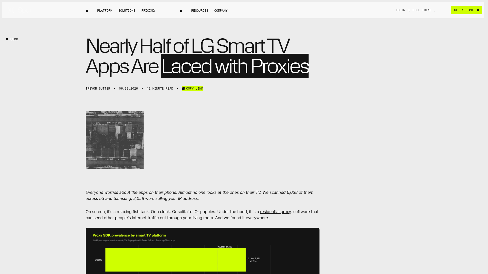 Nearly Half of LG Smart TV Apps Contain Residential Proxy SDKs