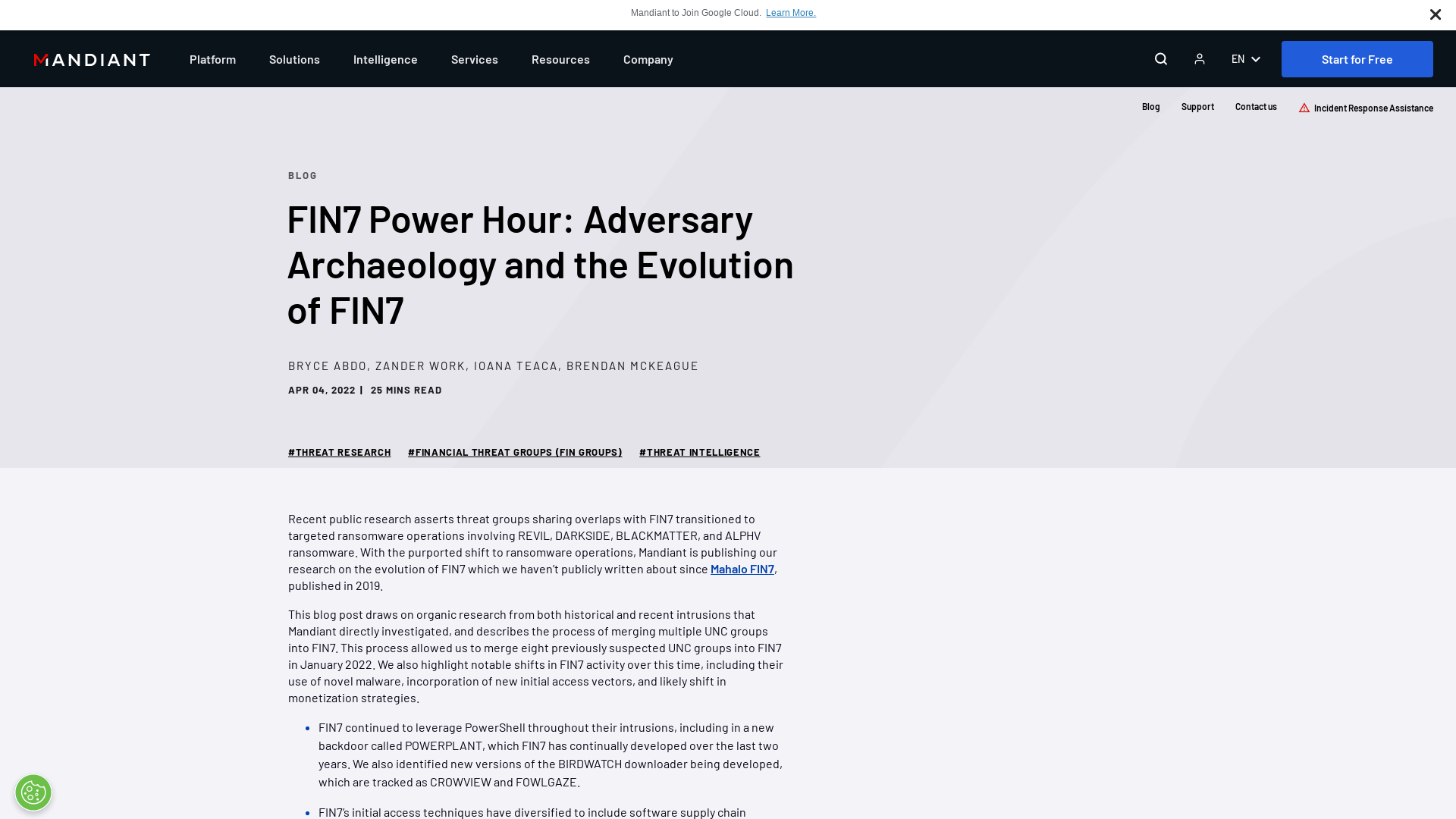 FIN7 Power Hour: Adversary Archaeology and the Evolution of FIN7 | Mandiant