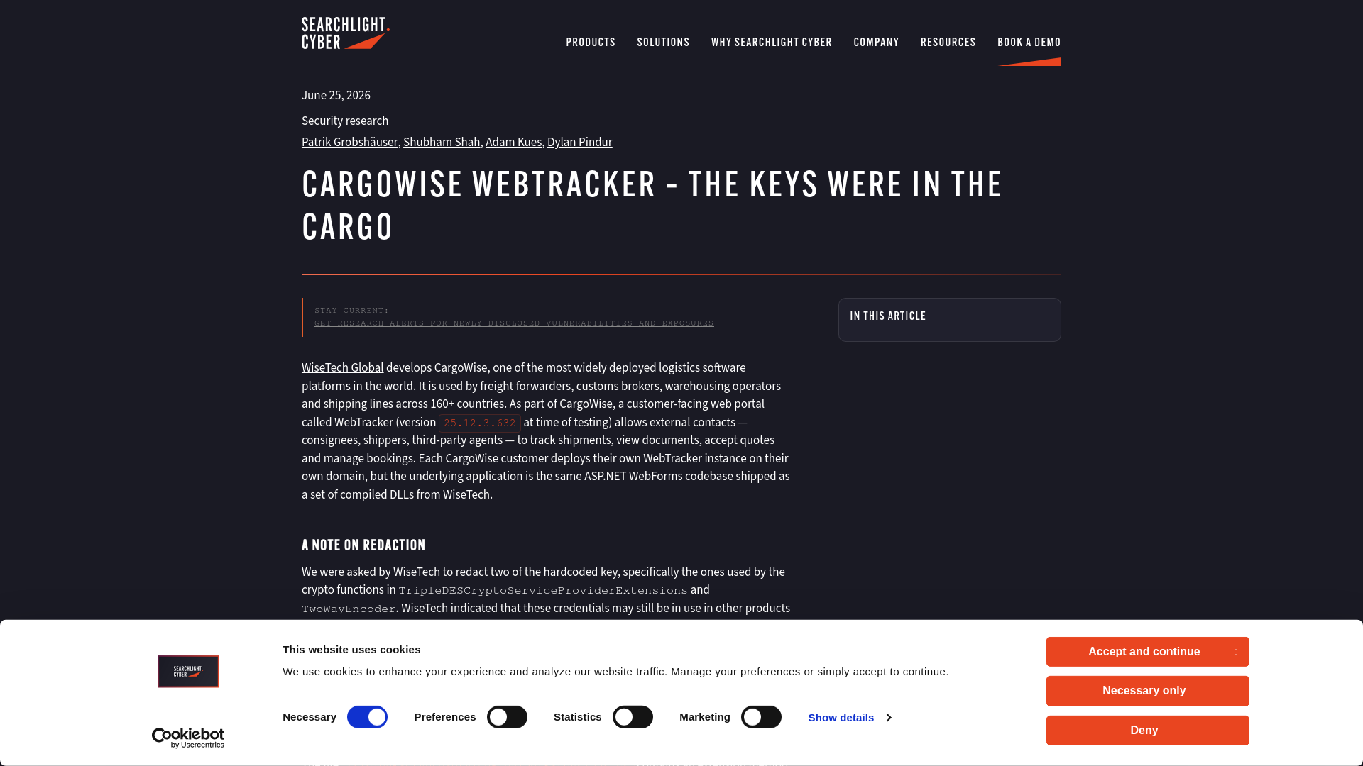 CargoWise WebTracker – The Keys Were in the Cargo › Searchlight Cyber