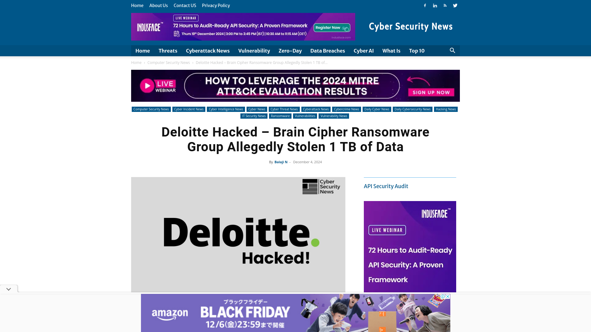 Deloitte Hacked - Brain Cipher Group Allegedly Stolen 1 TB of Data