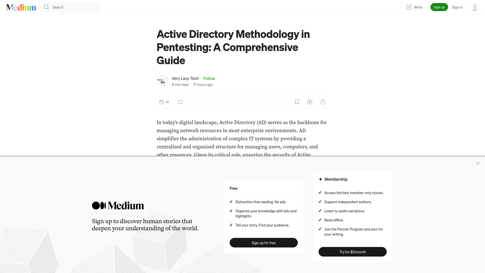 Active Directory Methodology in Pentesting: A Comprehensive Guide | by Very Lazy Tech | Jun, 2024 | Medium