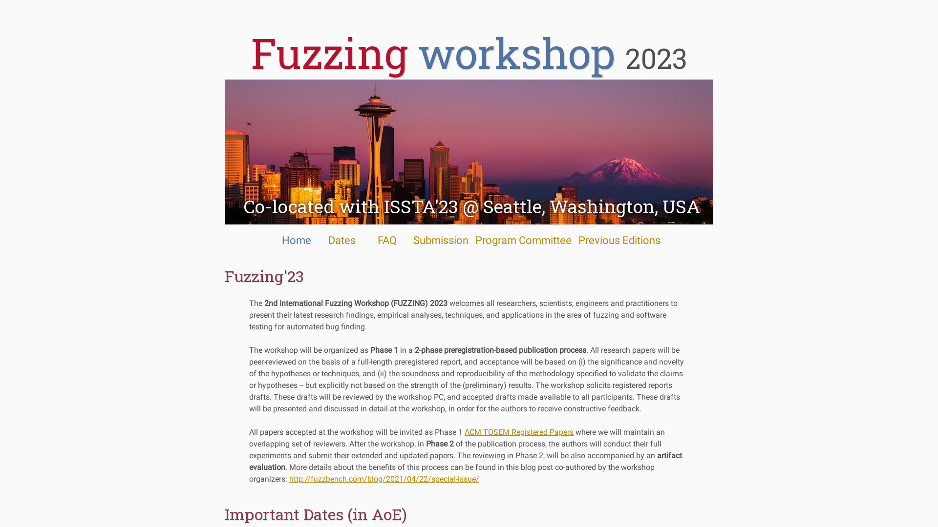 FUZZING'23 Workshop @ ISSTA