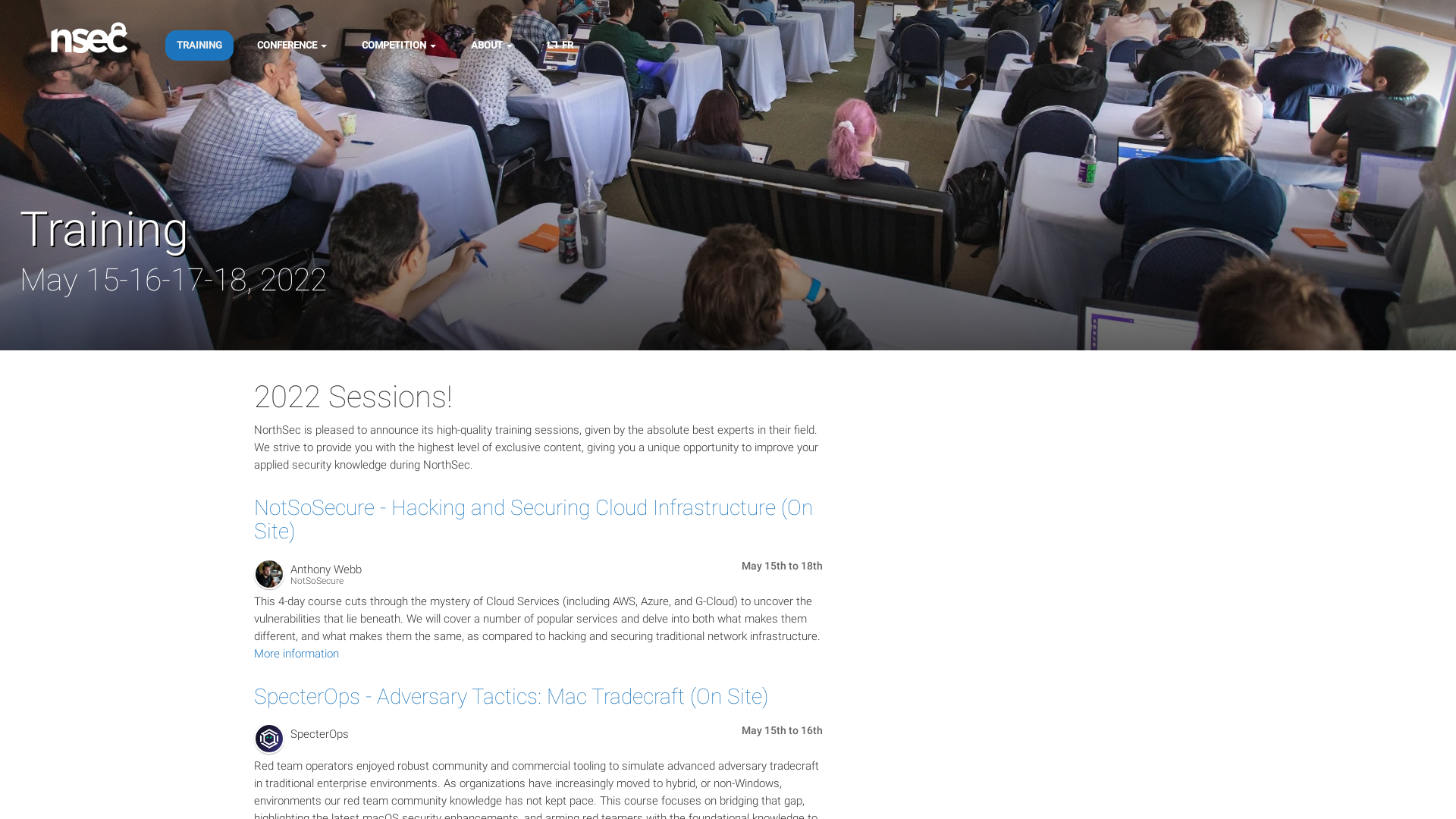 Training • NorthSec 2022