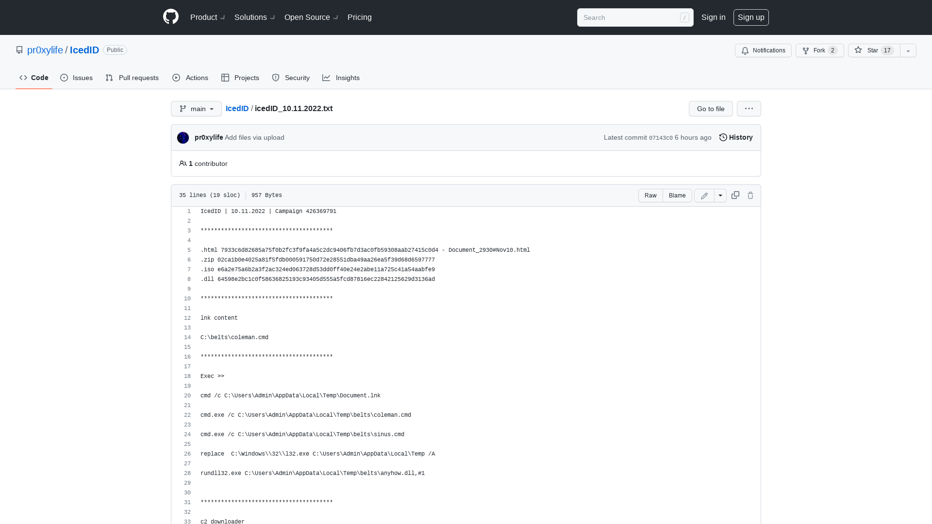 IcedID/icedID_10.11.2022.txt at main · pr0xylife/IcedID · GitHub
